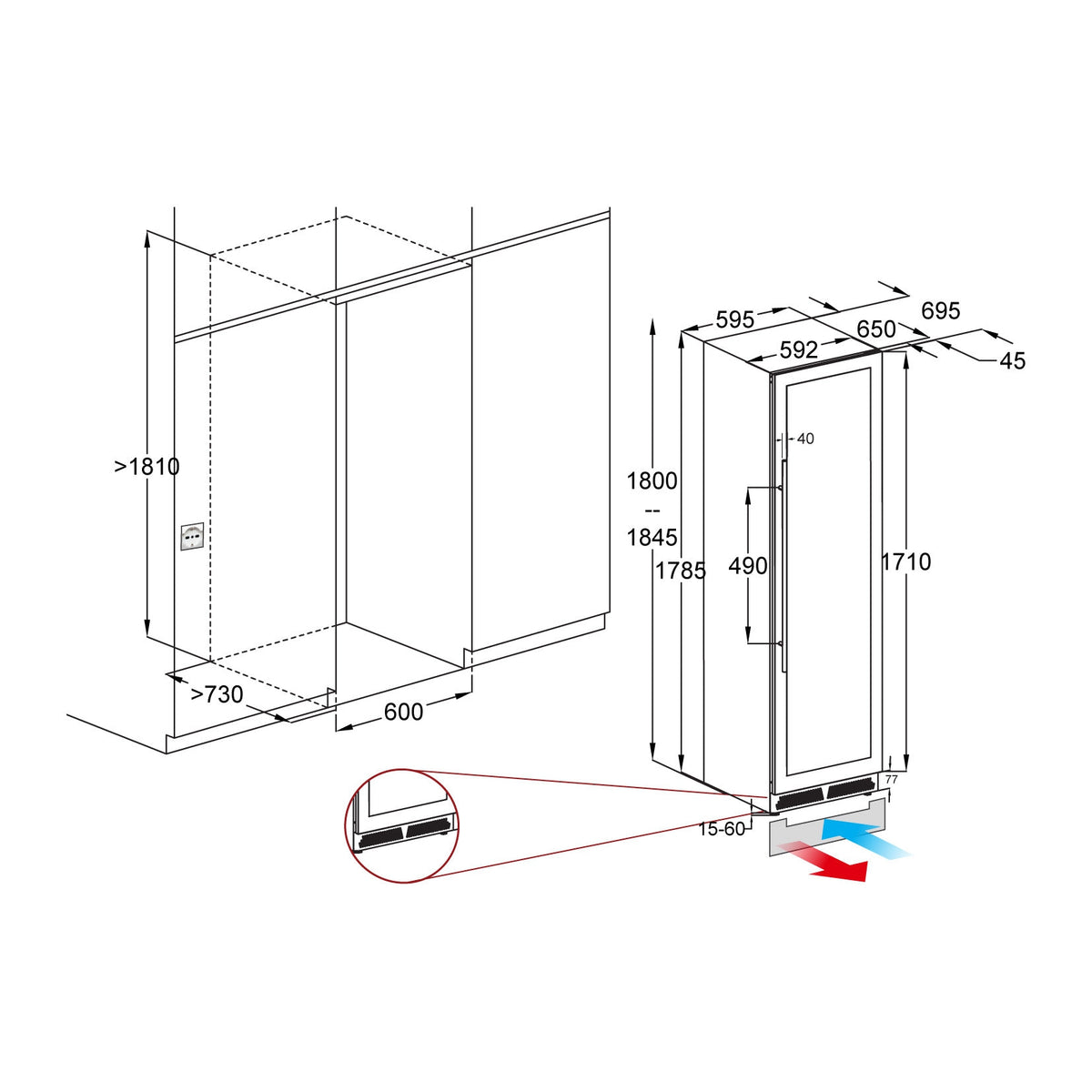 FRIGO – CAVE A VIN 2 températures – 160 L – WCB/16-X2S – LC Horeca